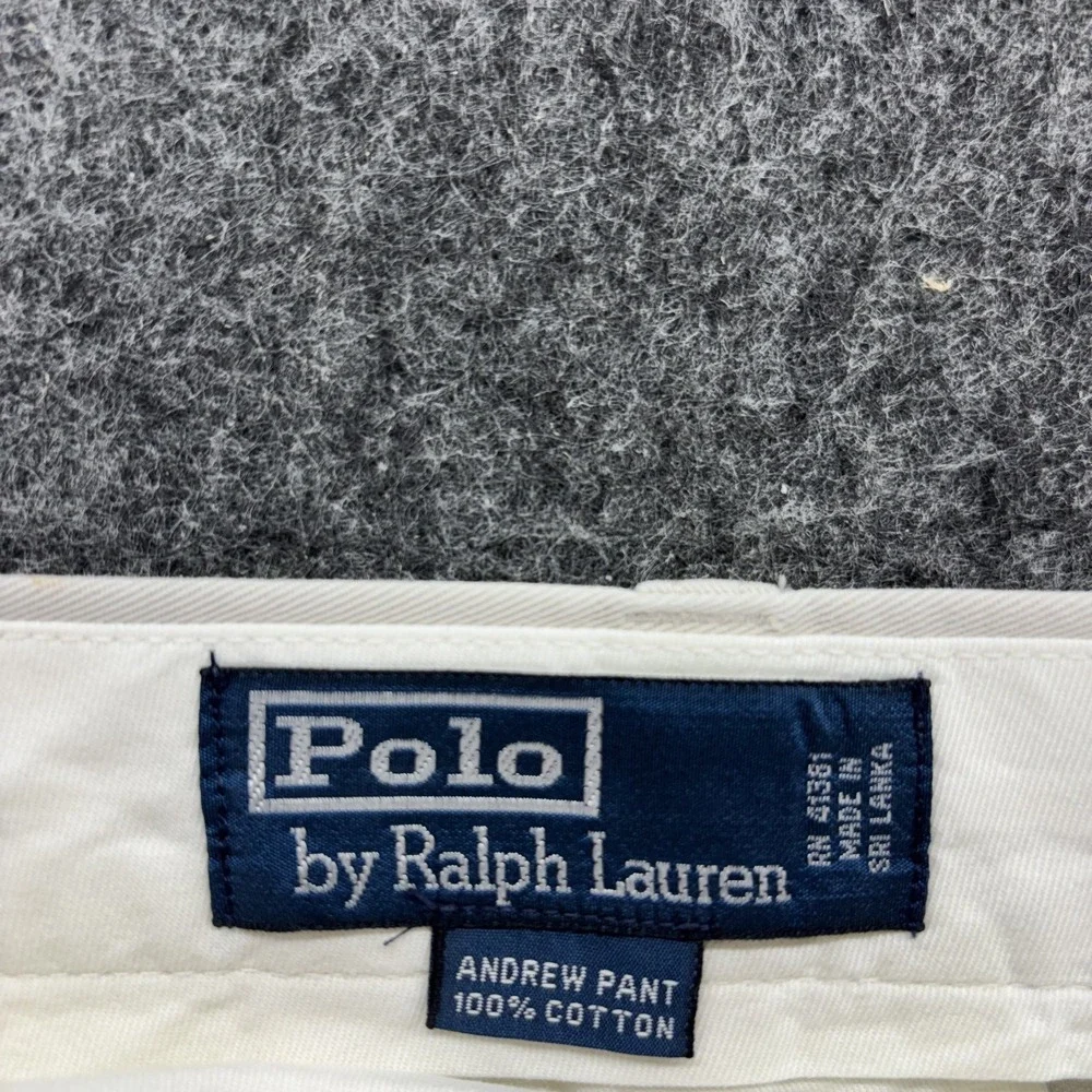 Vintage Polo Ralph Lauren Andrew Pants Mens 38x30 Pleated Chino Beige Preppy 90s